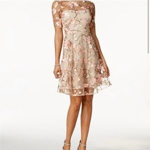 Jax embroided floral fit and flare dress